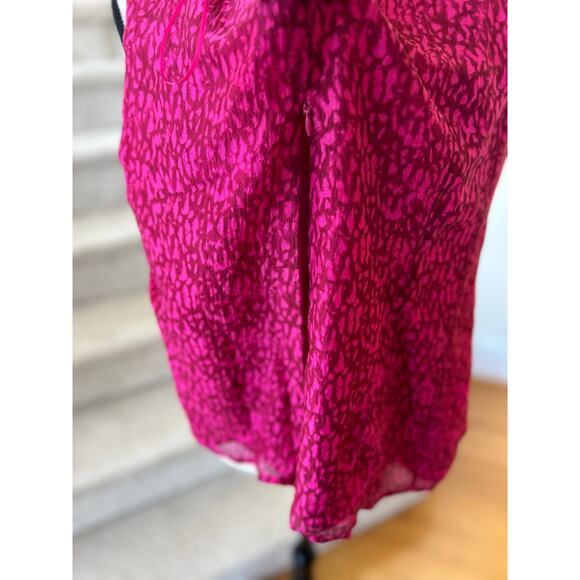 Ann Taylor Hot Pink Silk Tie Dye Ruffle Front Sleeveless Tank Top Blouse - Picture 7 of 8